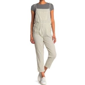 Sisstrevolution Lazy Afternoon Striped Lightweight Overalls, Size S